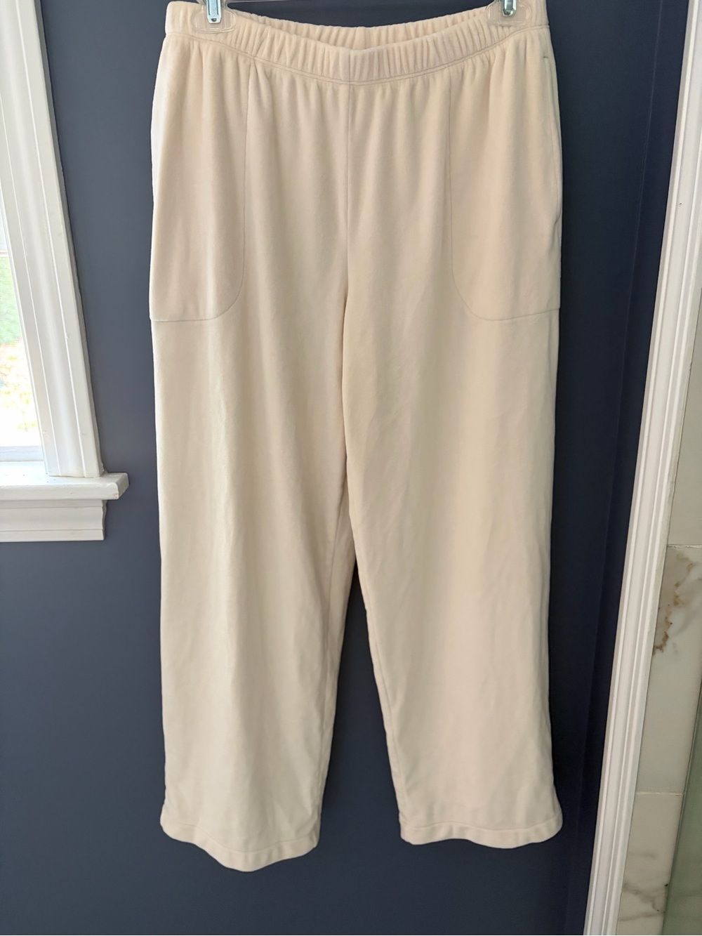 Soma Cream Fleece Wide-Leg Elastic Waist Pants